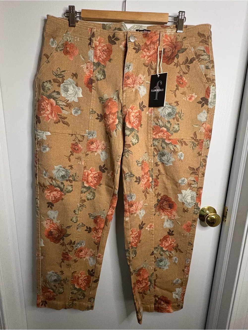 Flamingals NWT 2XL Floral Denim Jeans Boho Cottagecore Grandmachic Y2K Western